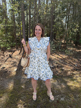 Load image into Gallery viewer, Flutter Sleeve Woven Pintuck Button Down Dress