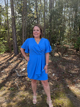 Load image into Gallery viewer, Woven Ruffle Wrap Dress