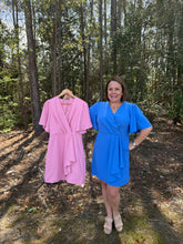 Load image into Gallery viewer, Woven Ruffle Wrap Dress