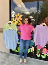 Load image into Gallery viewer, SS9359 DROP SHOULDER SLEEVELESS MOCK NECK KNIT SWEATER TOP