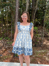 Load image into Gallery viewer, Moroccan-inspired flutter sleeve mini dress