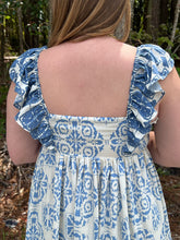 Load image into Gallery viewer, Moroccan-inspired flutter sleeve mini dress