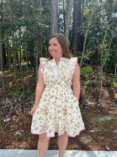 Load image into Gallery viewer, Flutter Sleeve Woven Pintuck Button Down Dress