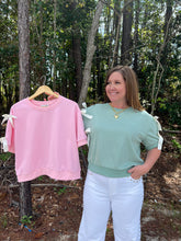 Load image into Gallery viewer, Knit Top with Bow Detail