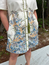 Load image into Gallery viewer, Short sleeve shirt dress featuring accented border floral print