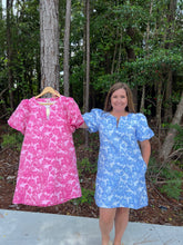Load image into Gallery viewer, Flower jacquard embroidery dress with slit neck