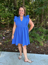 Load image into Gallery viewer, Ruffle Sleeve Textured Babydoll Dress