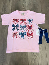 Load image into Gallery viewer, Avery's Accents Bow Patriotic Youth Tee