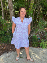 Load image into Gallery viewer, Ruffled cap sleeves floral dress