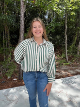 Load image into Gallery viewer, Long Sleeve Striped Button Down Top