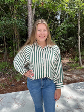 Load image into Gallery viewer, Long Sleeve Striped Button Down Top