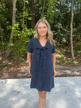 Load image into Gallery viewer, Leopard Wash  Sailor Collar Tied Dress