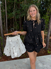 Load image into Gallery viewer, Smocked Skort with Embroidered Footballs