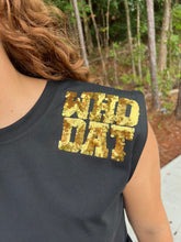 Load image into Gallery viewer, Sequined Who Dat Party Shoulders Tank