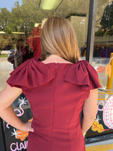 Load image into Gallery viewer, Dramatic Layered Puff Sleeves Boat Neckline Dress