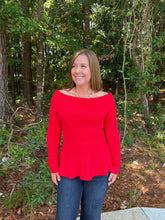 Load image into Gallery viewer, Long Sleeve Off Shoulder Peplum Sweater Top