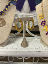 Load image into Gallery viewer, Gold Glitter Hoops