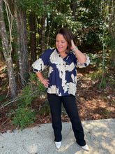 Load image into Gallery viewer, Peony Print High Neck Top