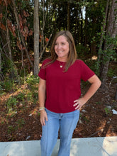 Load image into Gallery viewer, Round Neck Blouse with Back Keyhole Button