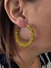 Load image into Gallery viewer, Gold Glitter Hoops