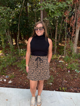 Load image into Gallery viewer, Drawstring Leopard Knit Skirt