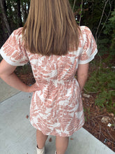 Load image into Gallery viewer, Fern Print Back Gathers Detail Puff Sleeves Dress