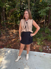 Load image into Gallery viewer, Ruffle Trim Button Down Detail Skort