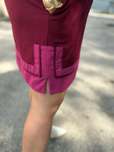 Load image into Gallery viewer, Solid accented short lantern sleeves pullover mini dress