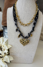 Load image into Gallery viewer, Animal Print Heart Scarf Necklace with Chain