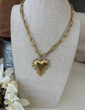 Load image into Gallery viewer, CK Design Two Tone Double Chain Heart Necklace