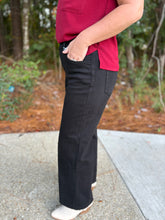 Load image into Gallery viewer, Vervet Black Denim High Rise Crop Wide Leg