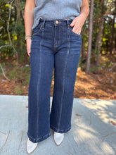 Load image into Gallery viewer, Risen Mid Rise Crop Wide Front Seamed Detailed Jeans