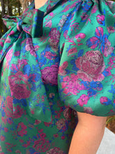 Load image into Gallery viewer, Cute Bow Neck Satin Jacquard Dress
