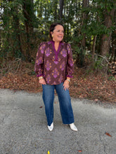 Load image into Gallery viewer, Floral print 3/4 sleeve top