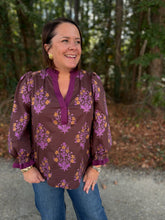 Load image into Gallery viewer, Floral print 3/4 sleeve top
