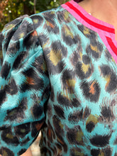 Load image into Gallery viewer, Stripe V Neck Animal Print Velvet Top