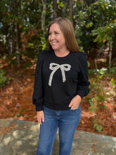 Load image into Gallery viewer, Front Crystal Embellished Bow Detail Sweatshirt