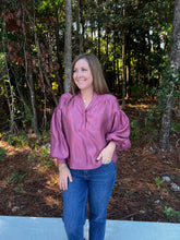 Load image into Gallery viewer, Deep Neck Voluminous Sleeve Blouse