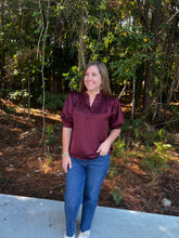 Load image into Gallery viewer, V Neck Puff Sleeve Top