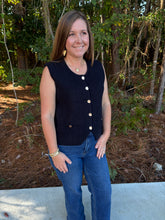 Load image into Gallery viewer, Round Neck Button Up Sweater Vest
