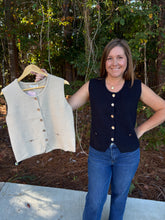 Load image into Gallery viewer, Round Neck Button Up Sweater Vest