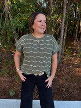 Load image into Gallery viewer, Scallop Striped Knit Sweater Top