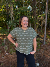 Load image into Gallery viewer, Scallop Striped Knit Sweater Top