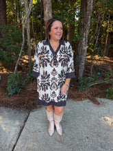 Load image into Gallery viewer, Half Sleeve Printed Mini Dress with Pockets