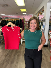 Load image into Gallery viewer, SY5854R Sleeveless Rhinestone Sweater Crop Top