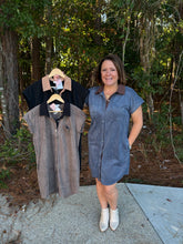 Load image into Gallery viewer, Suede Mini Shirt Dress