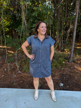 Load image into Gallery viewer, Suede Mini Shirt Dress