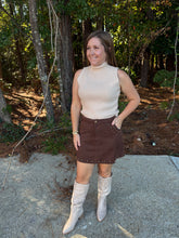 Load image into Gallery viewer, Suede Studded MIni Skirt