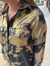 Load image into Gallery viewer, B12019-1 Metallic Tie-Dye Print Button-up Dress
