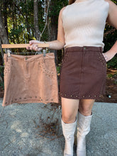 Load image into Gallery viewer, Suede Studded MIni Skirt